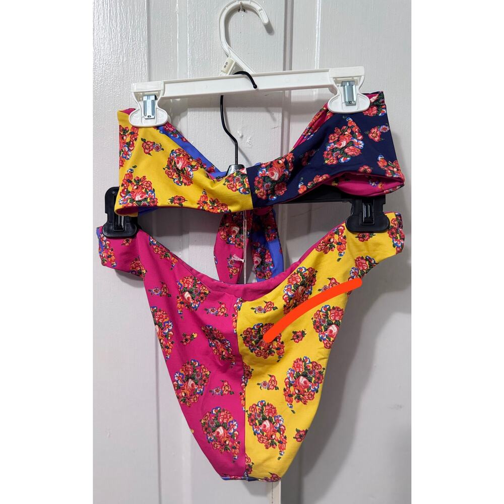 NWT Mara Hoffman Colorblock Floral Two Piece Bikini Swimsuit Set Size M - Picture 10 of 10